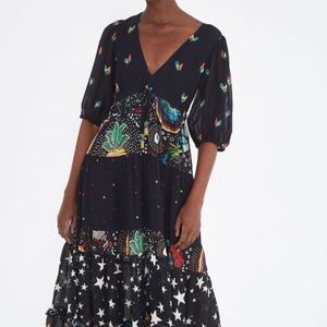 Farm Rio Long Mixed Stardust Dress